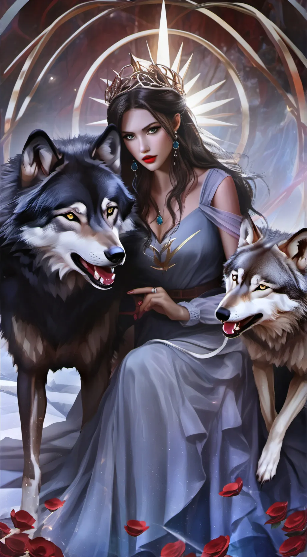 ai character: queen wolf background