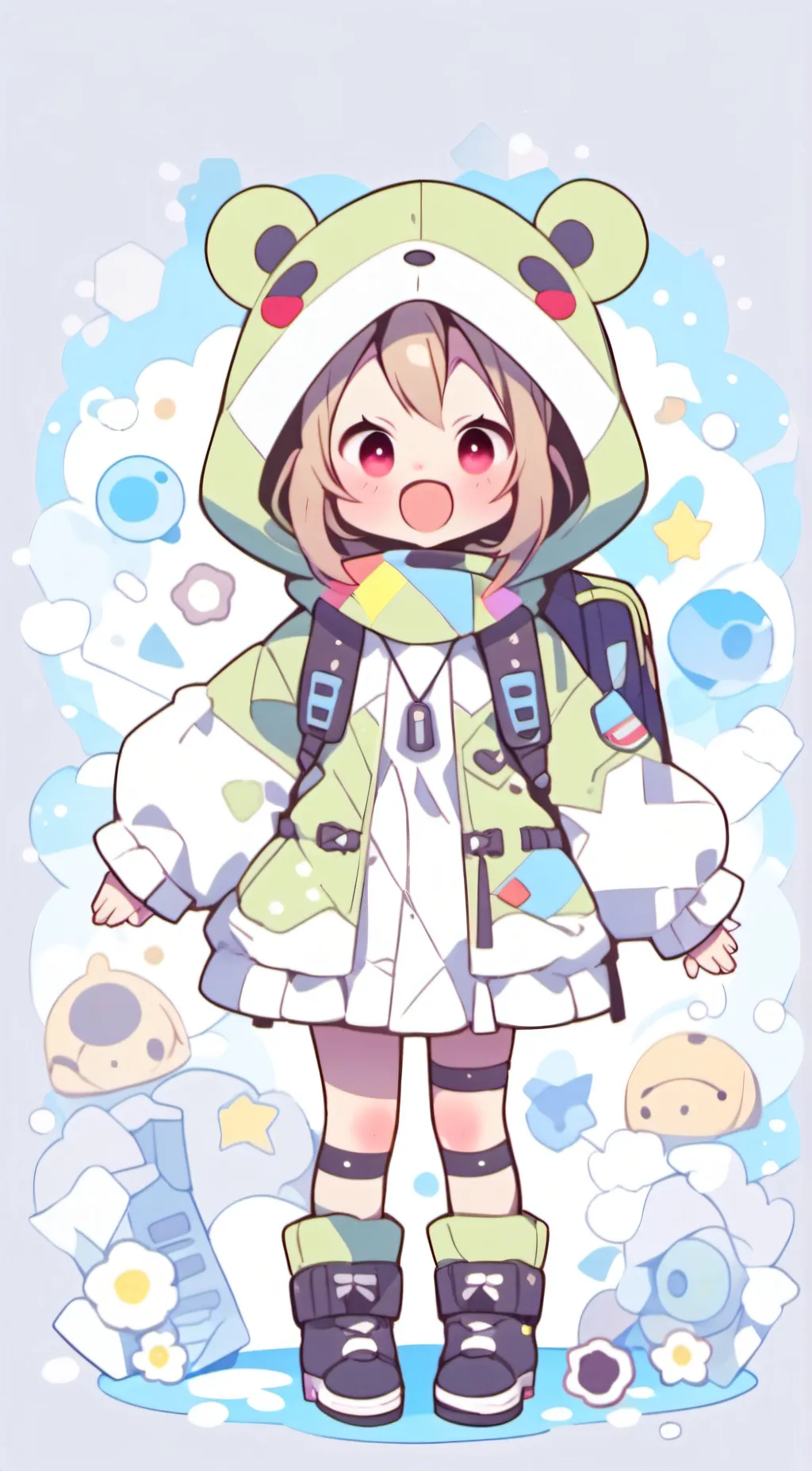 ai character: frogi queen slay background