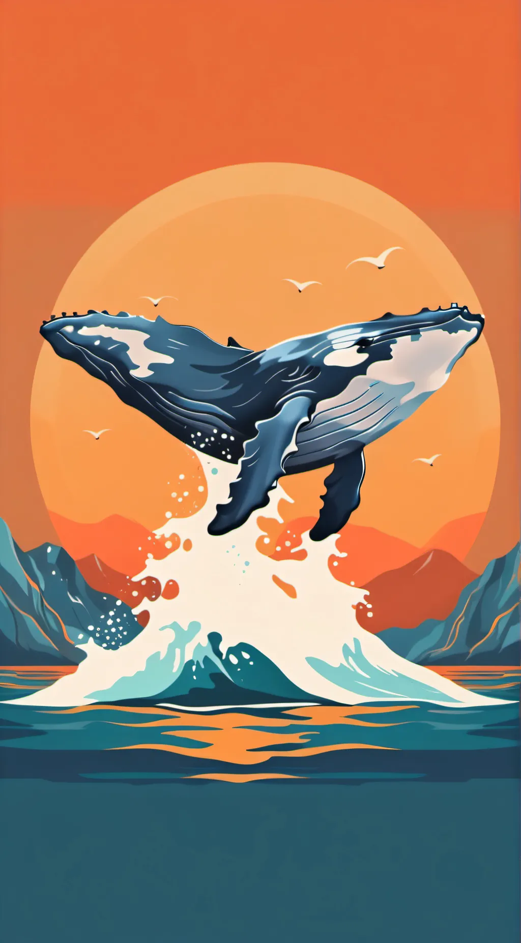 ai character: whale whale  background