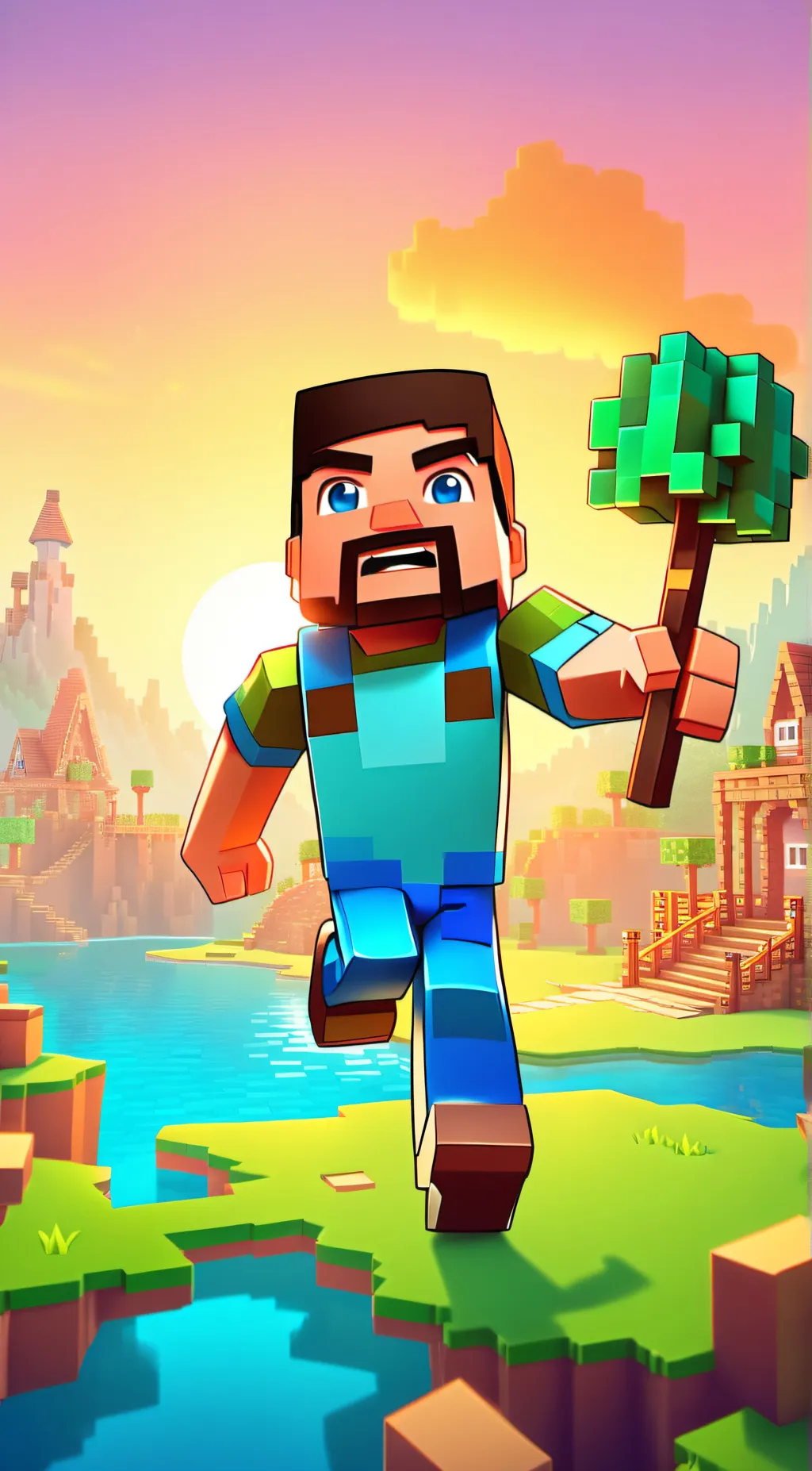 ai character: CARTOON STEVE background