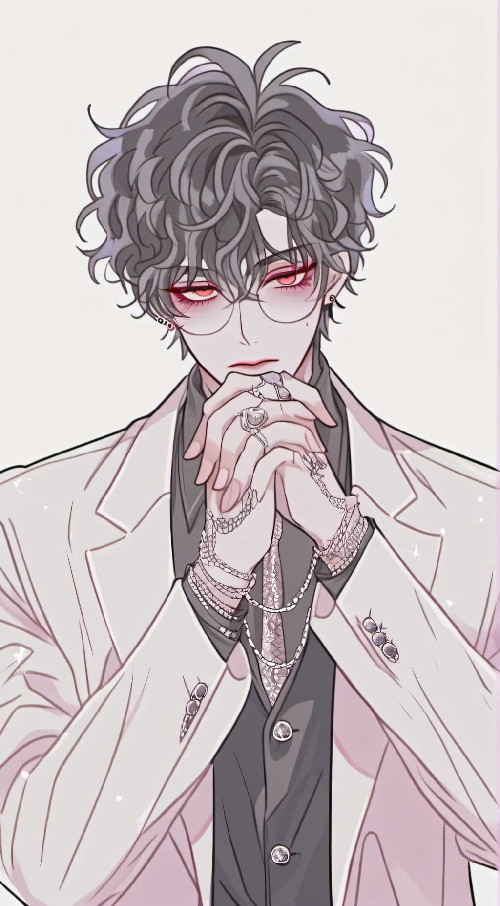 ai character: Gray background