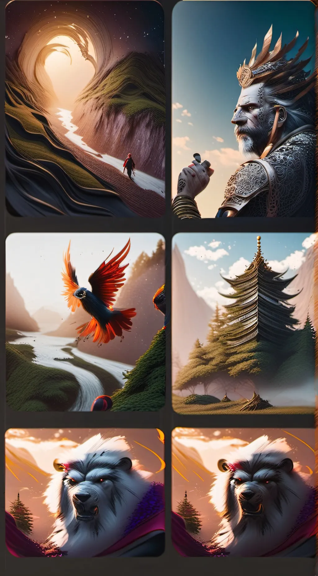 ai character: Face list  background