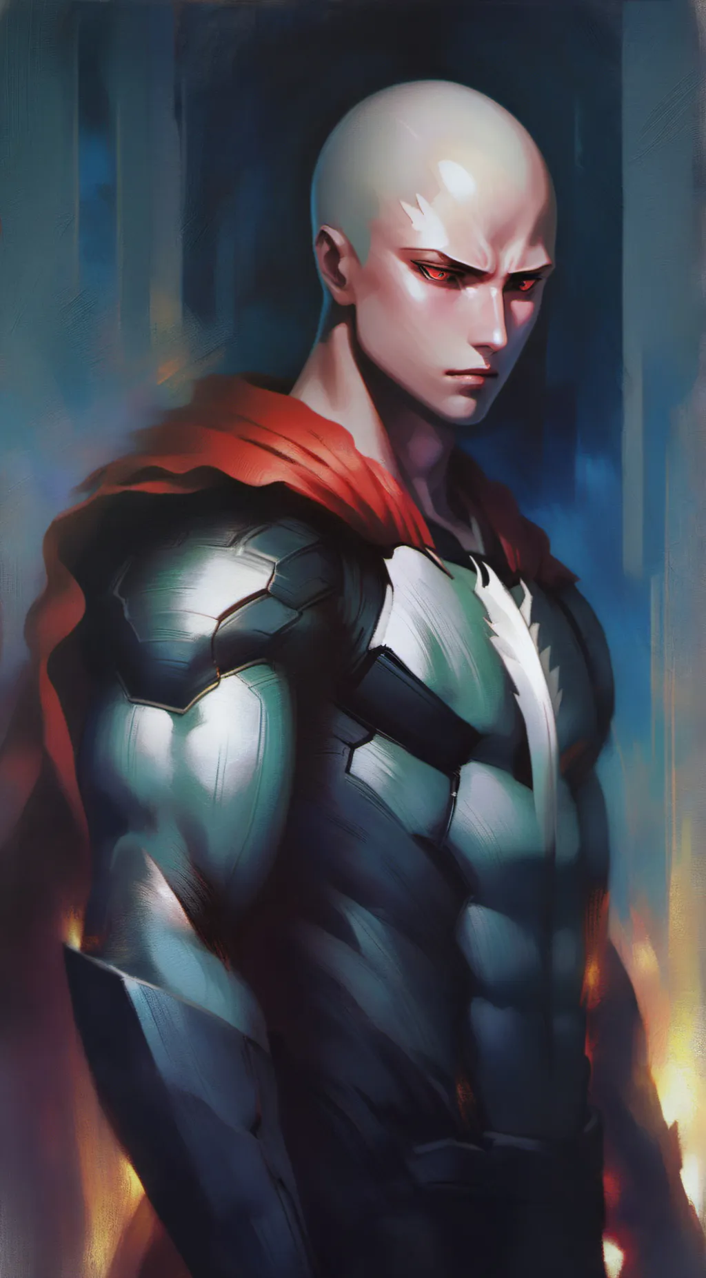 ai character: Dark Saitama background