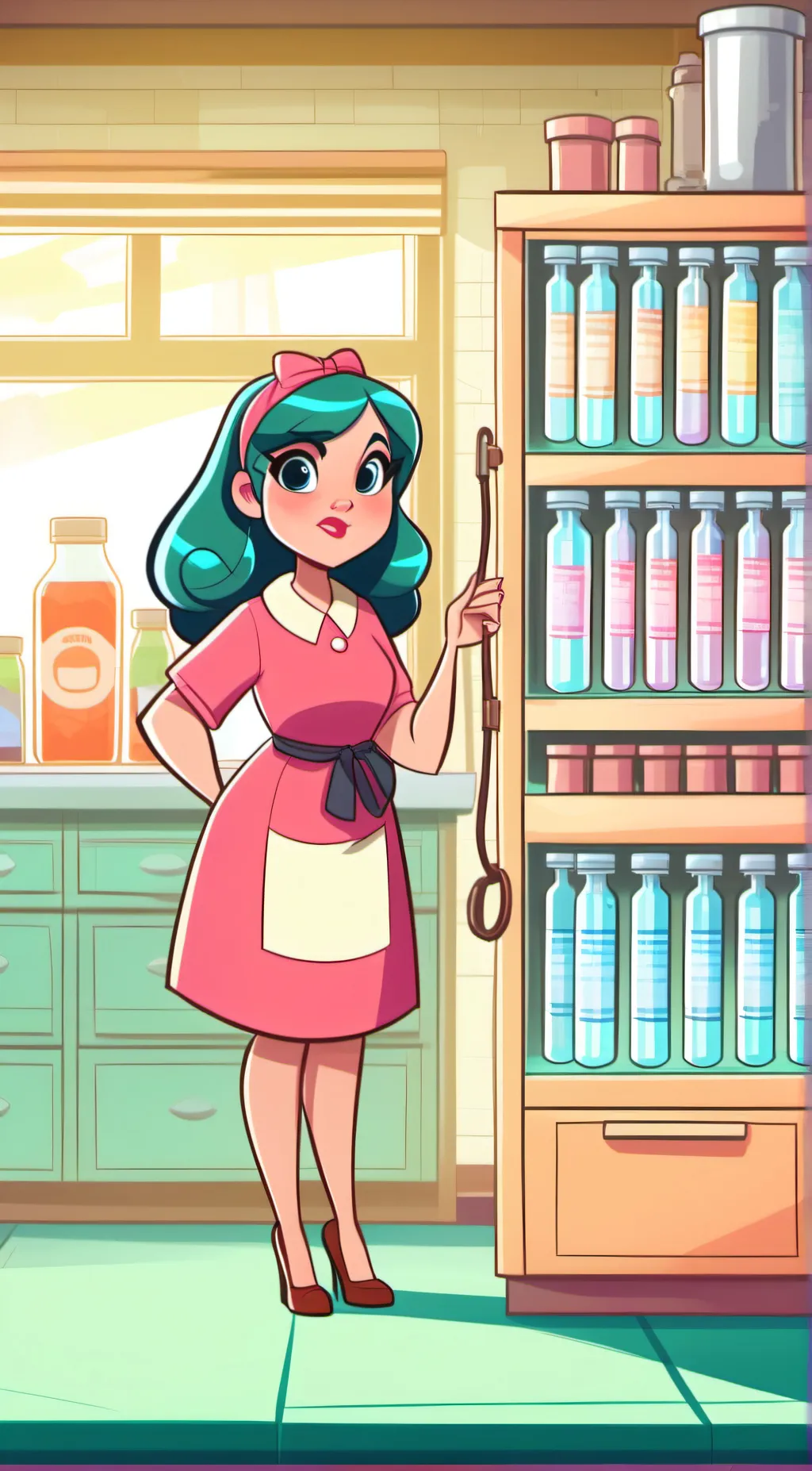 ai character: Test Tube background