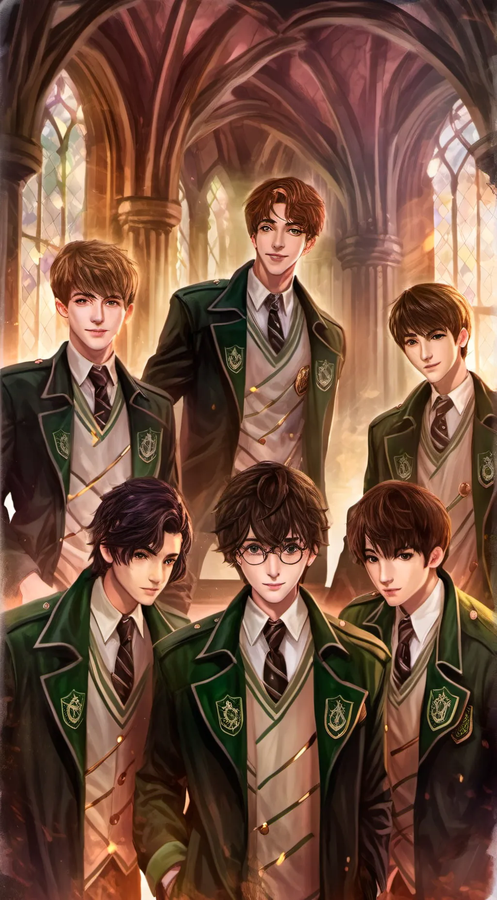 ai character: Slytherin boys🐍 background