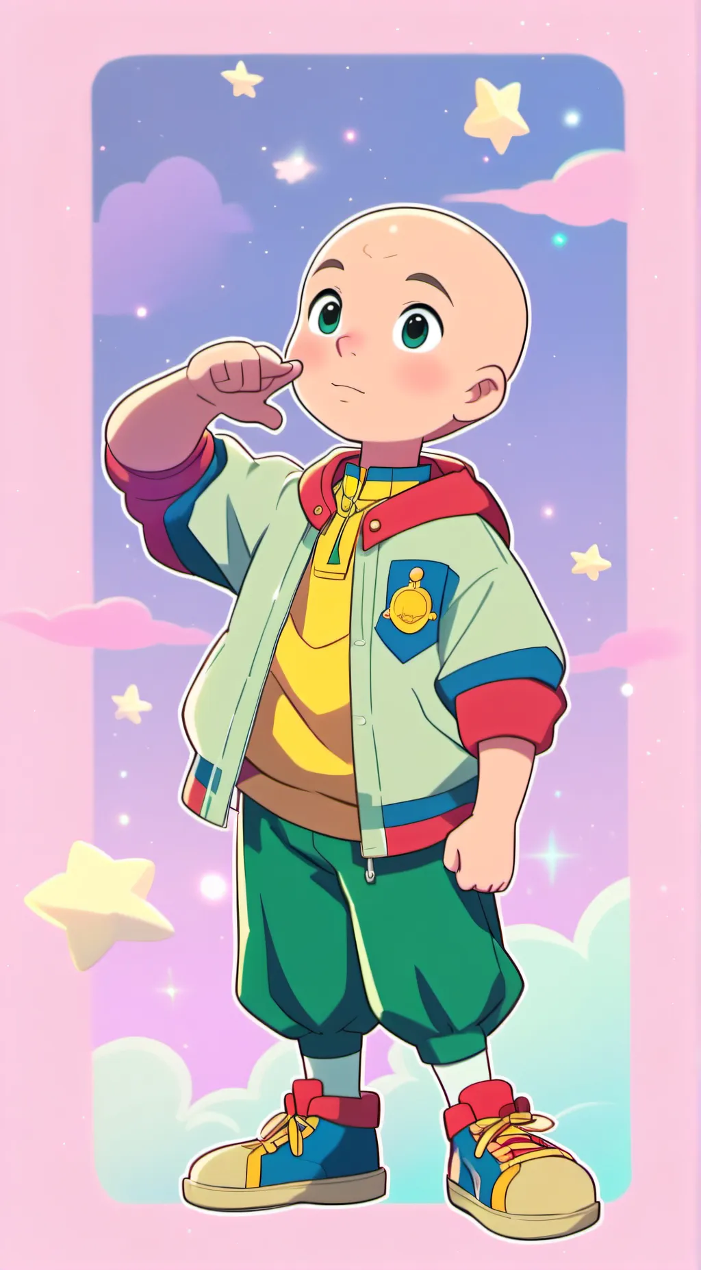 ai character: Caillou  background