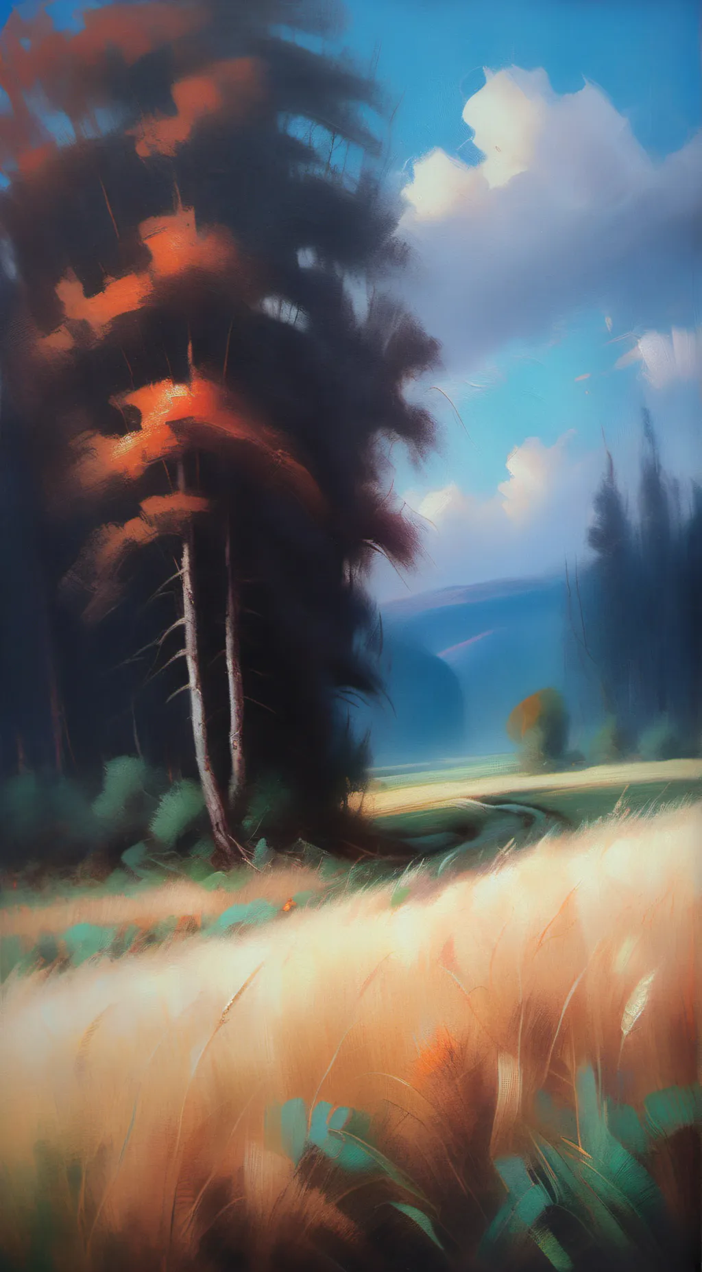 ai character: Grass background