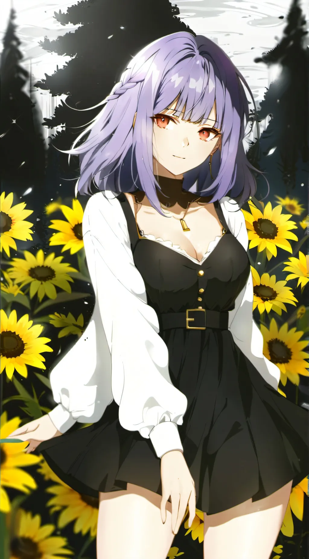 ai character: Violet background