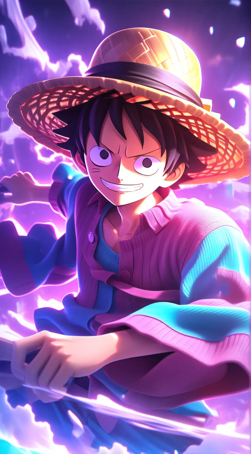 ai character: Luffy king background