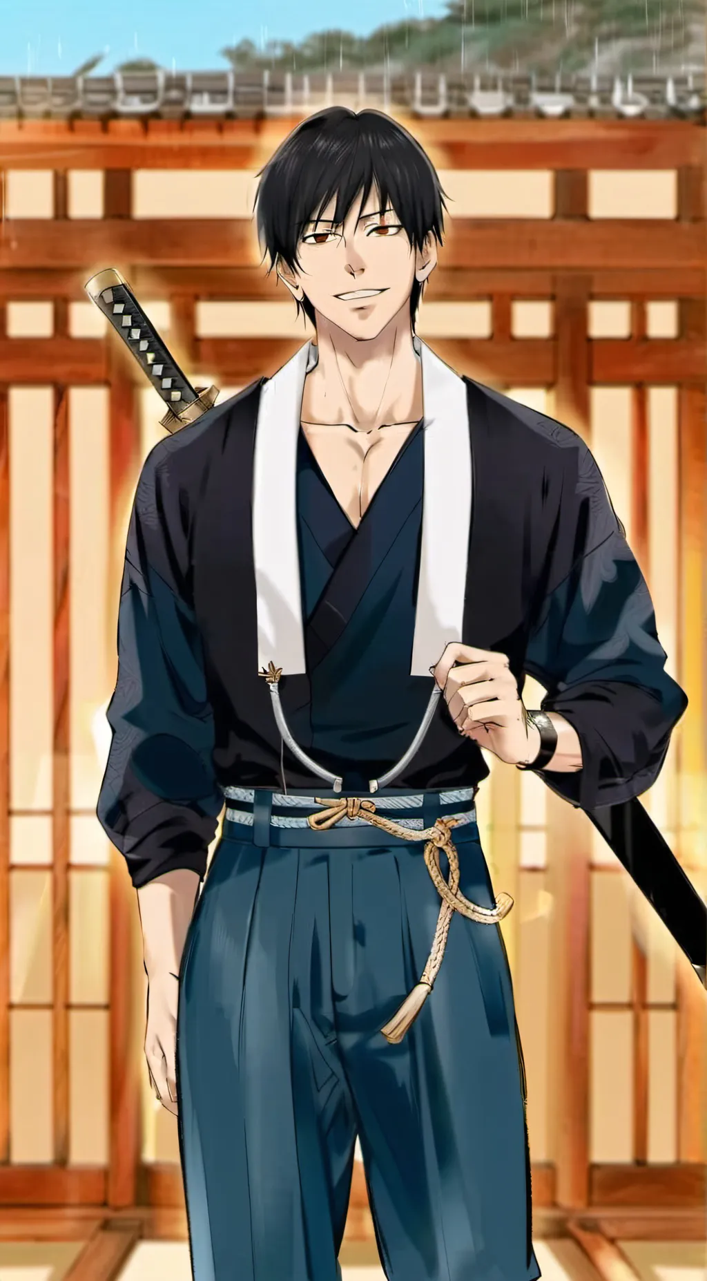 ai character: Toji vs gojo background
