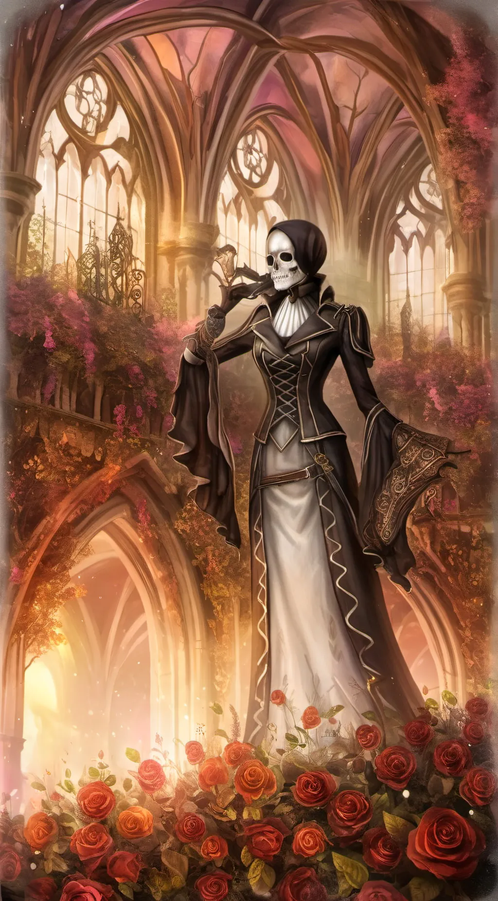 ai character: bones of wood background
