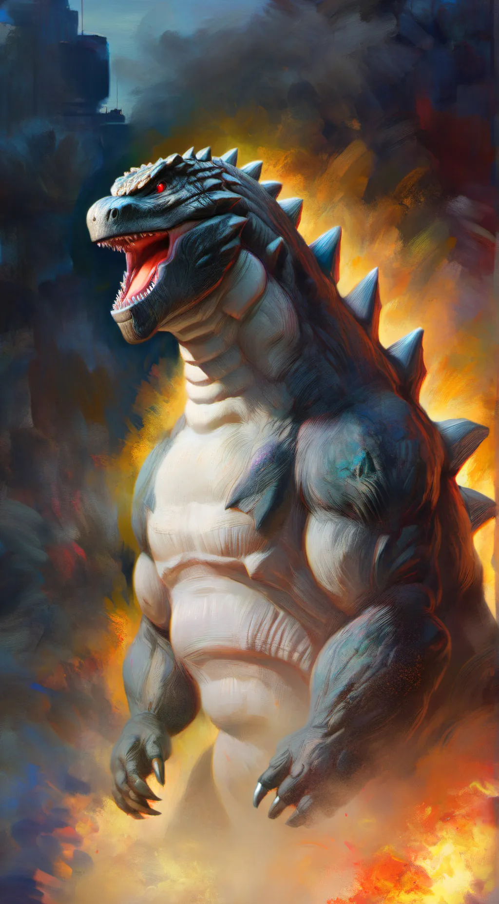 ai character: Godzilla background