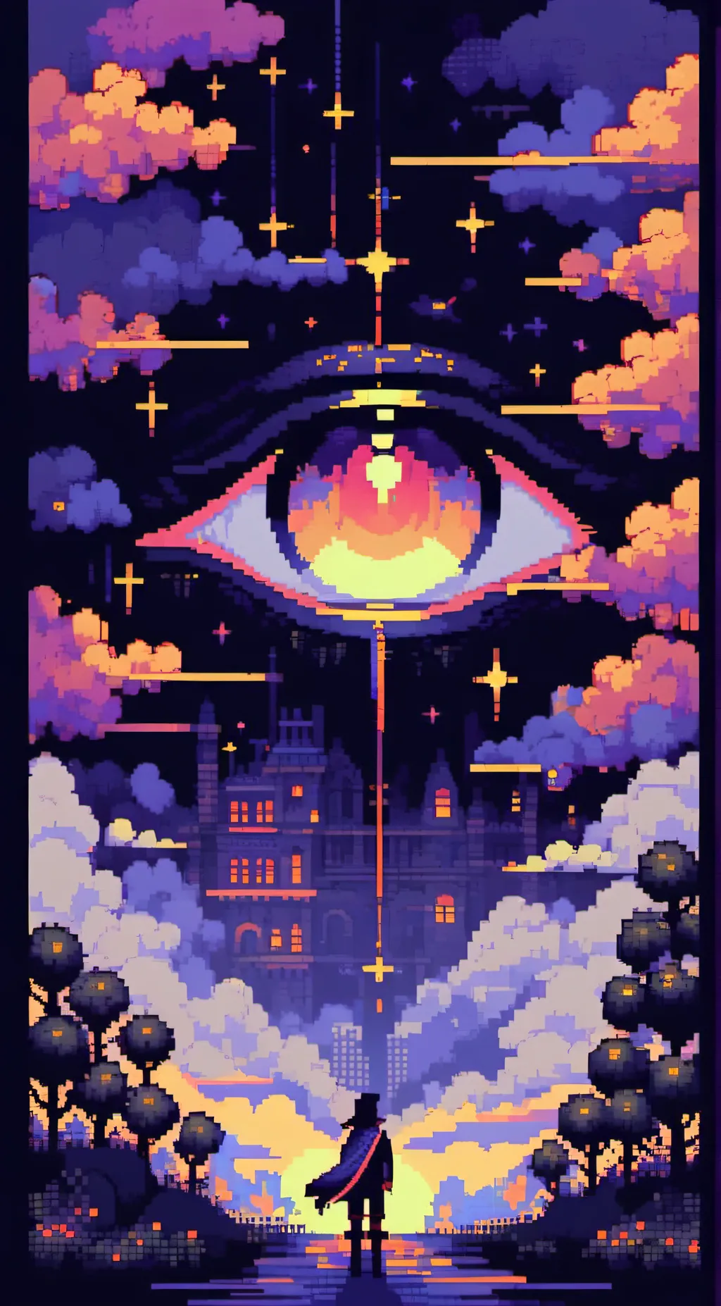 ai character: the university eye background