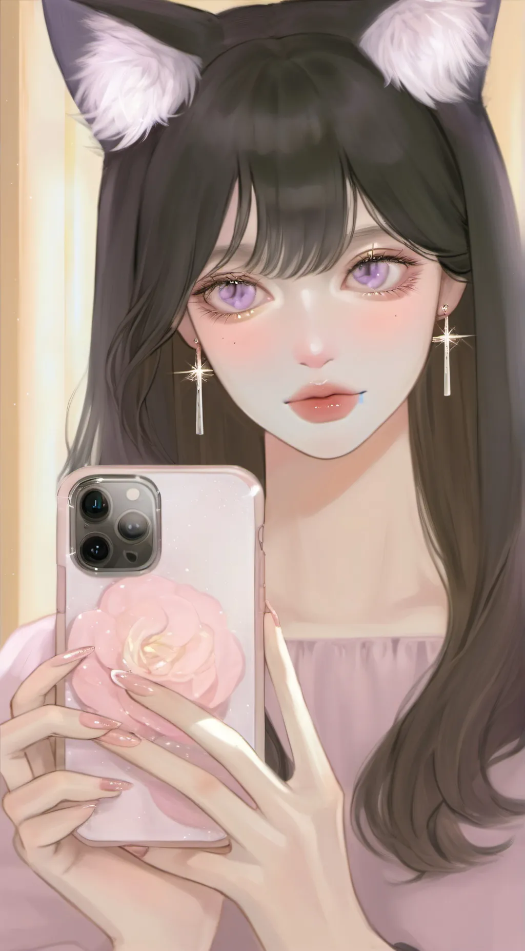 ai character: a cat girl/nameMel background