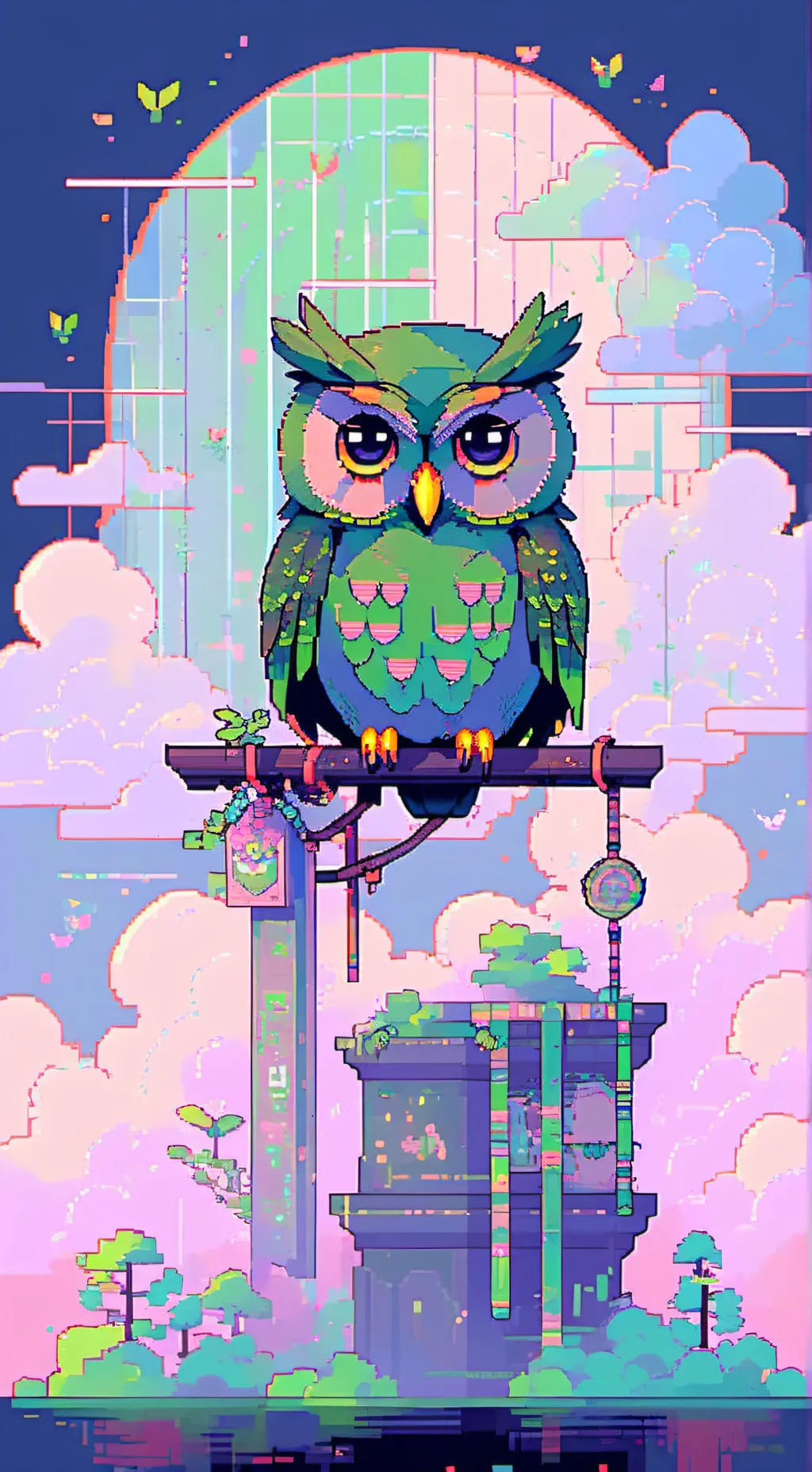 ai character: Duolingo Bird. background