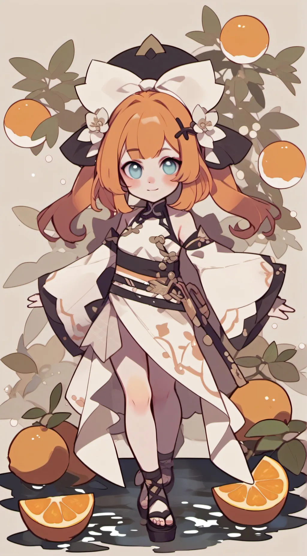 ai character: laranja background