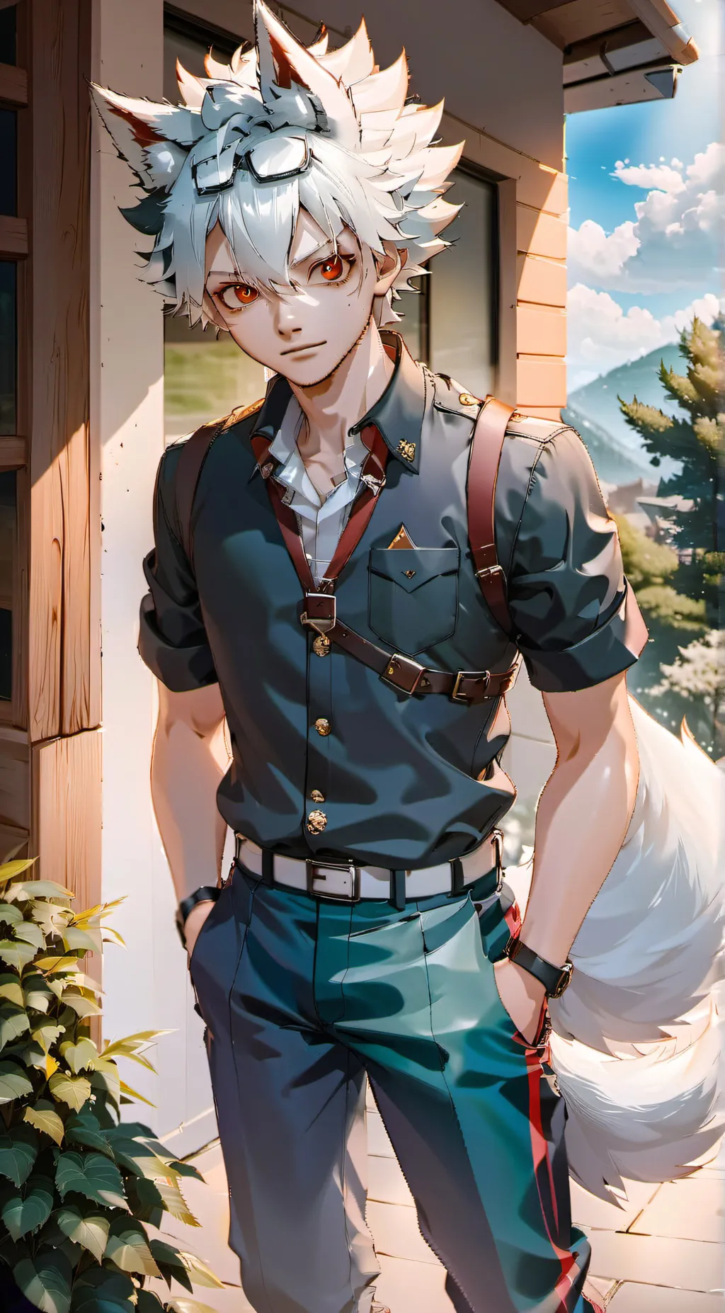 ai character: Katsuki Bakugo background