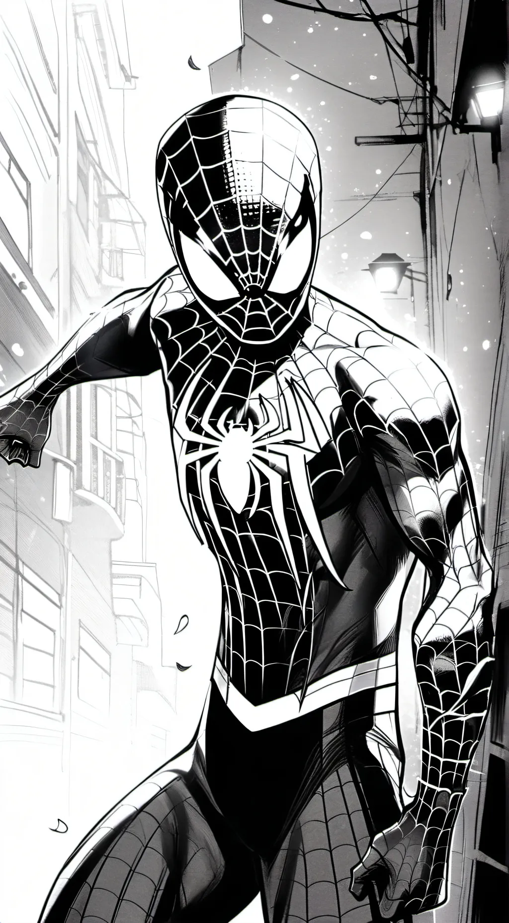 ai character: black spiderman background