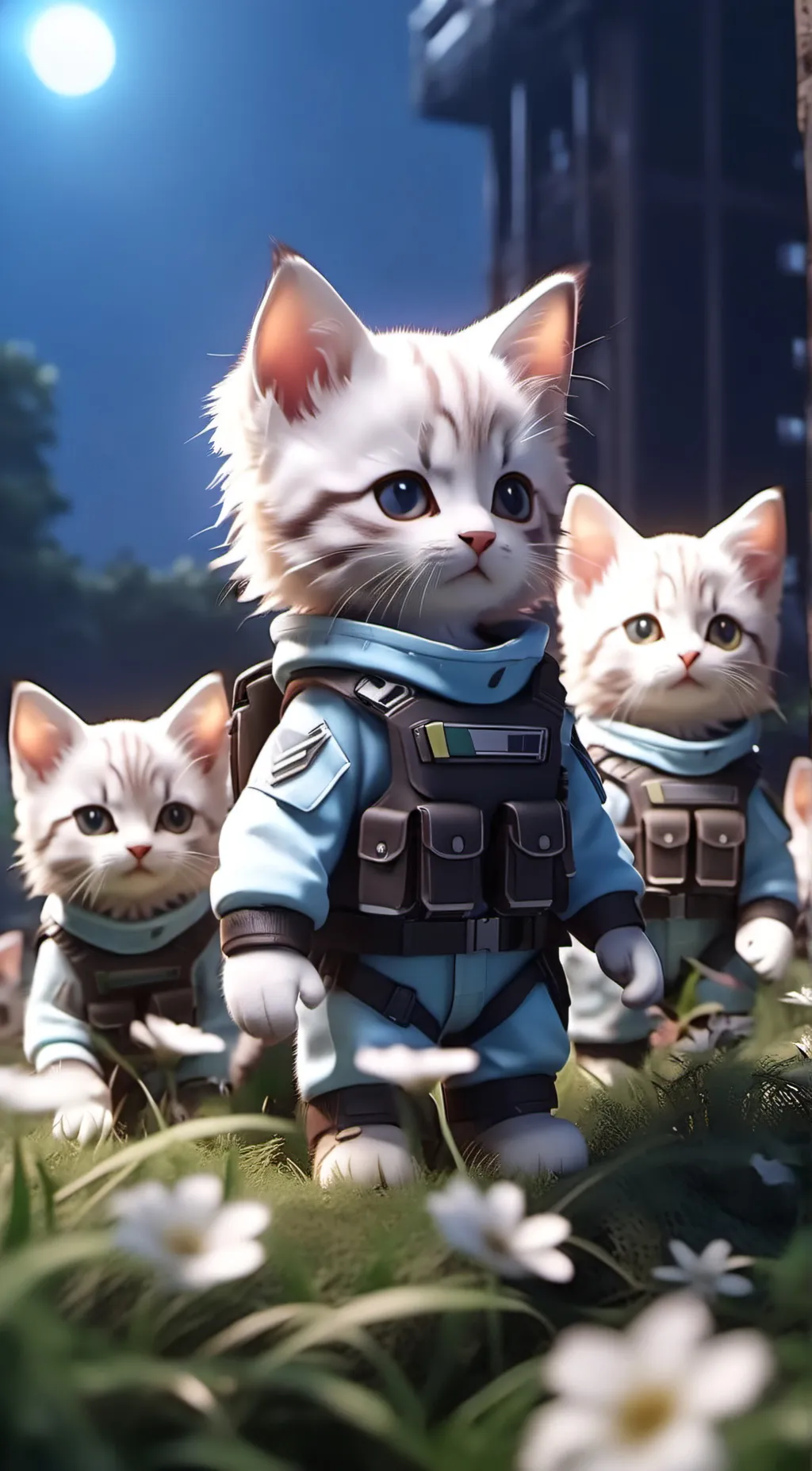 ai character: Military kittens  background