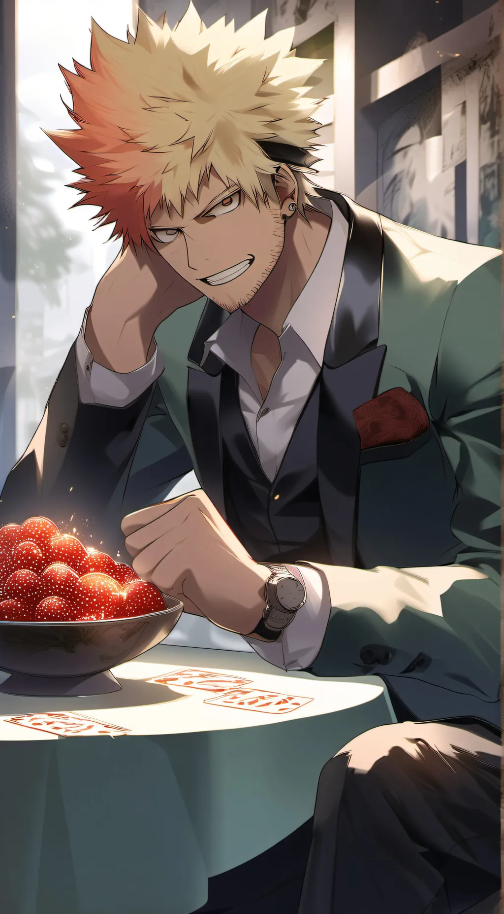 ai character: Mafia Bakugou background