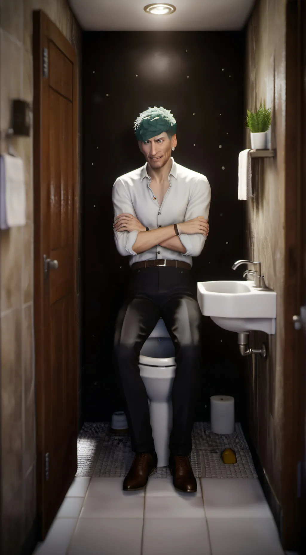 ai character: Astro toilet background
