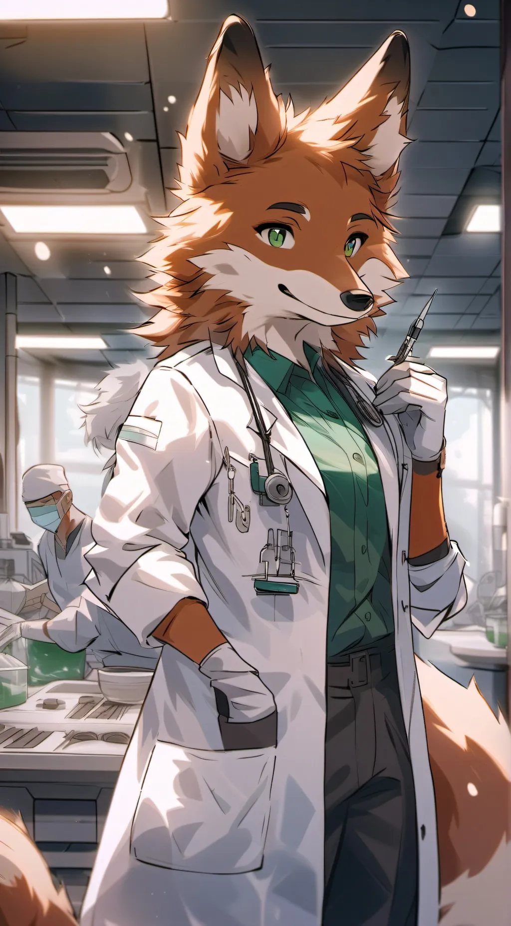 ai character: Dr Bella  background