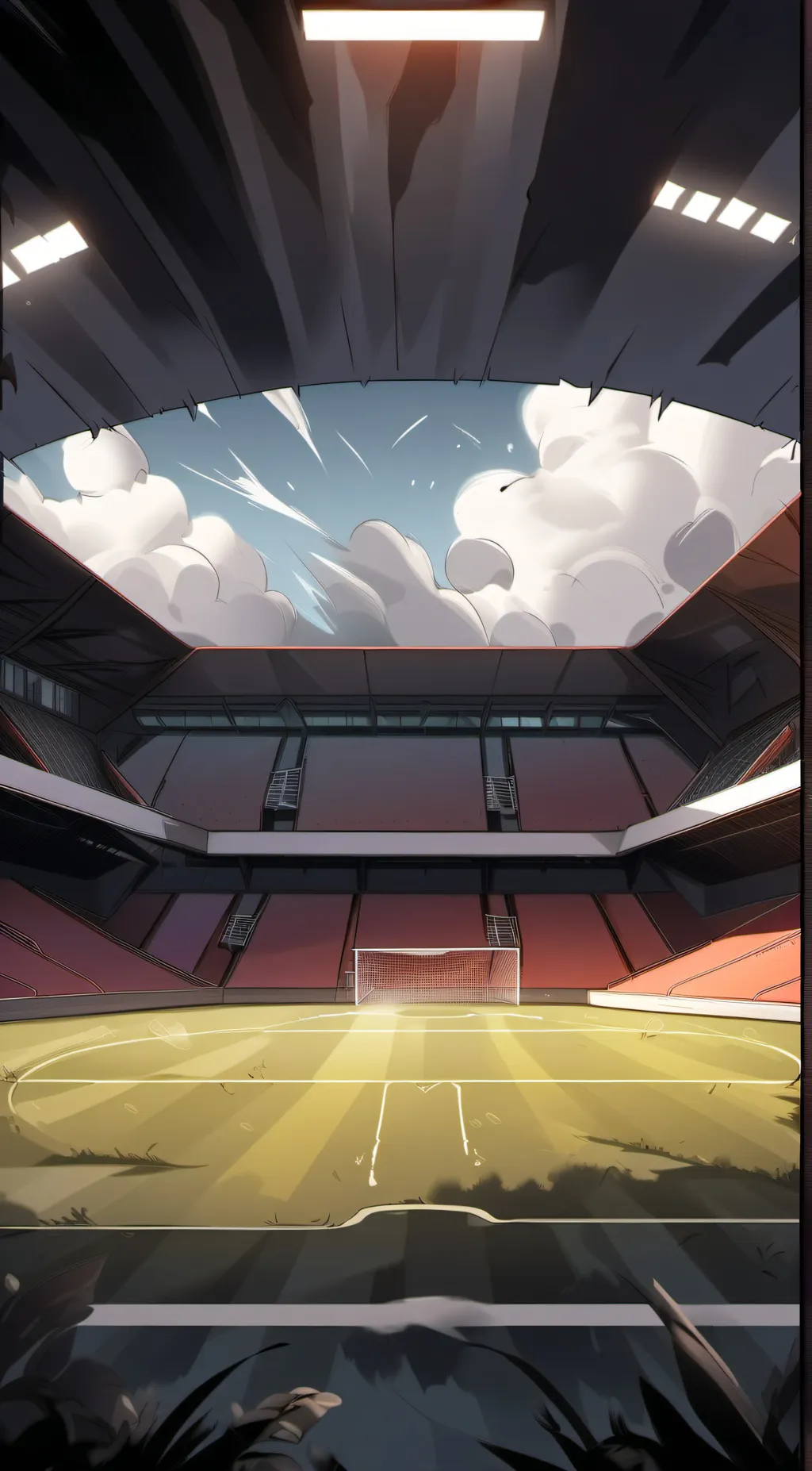 ai character: soccer stadium  background