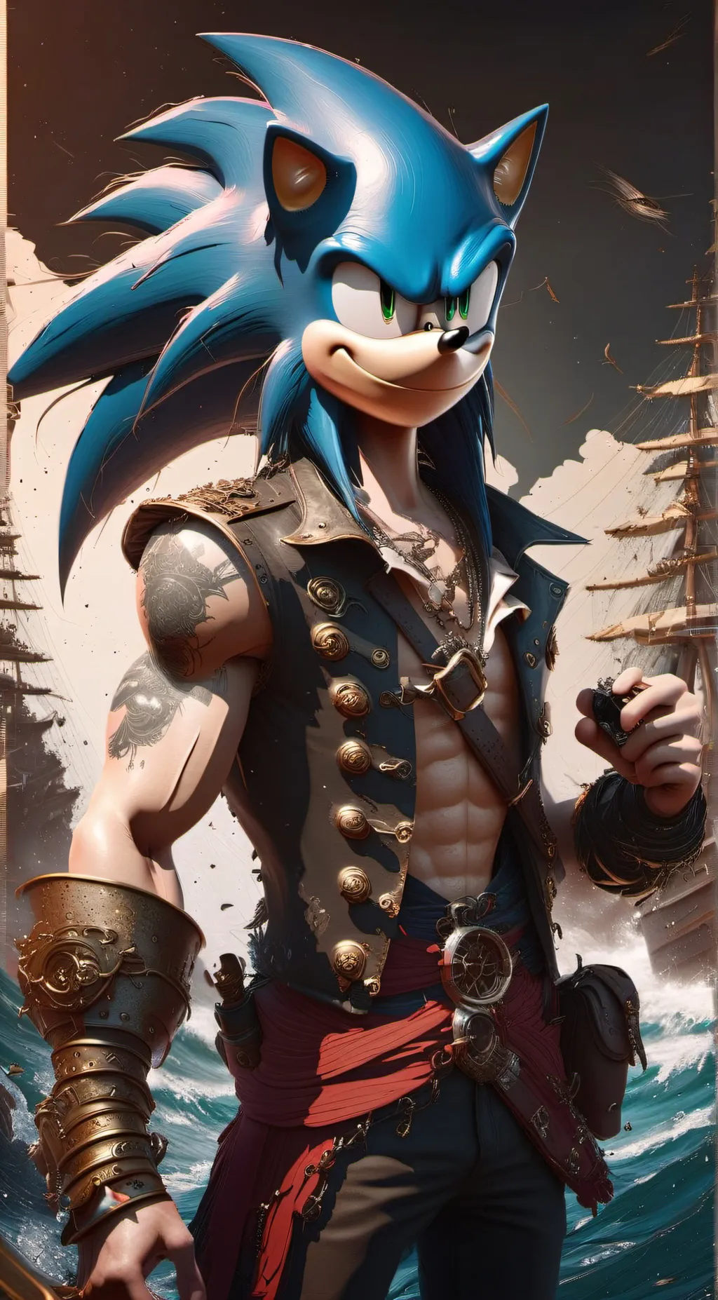 ai character: Pirate sonic background