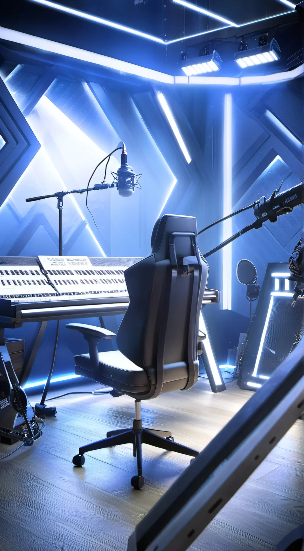 ai character: Podcast Studio background