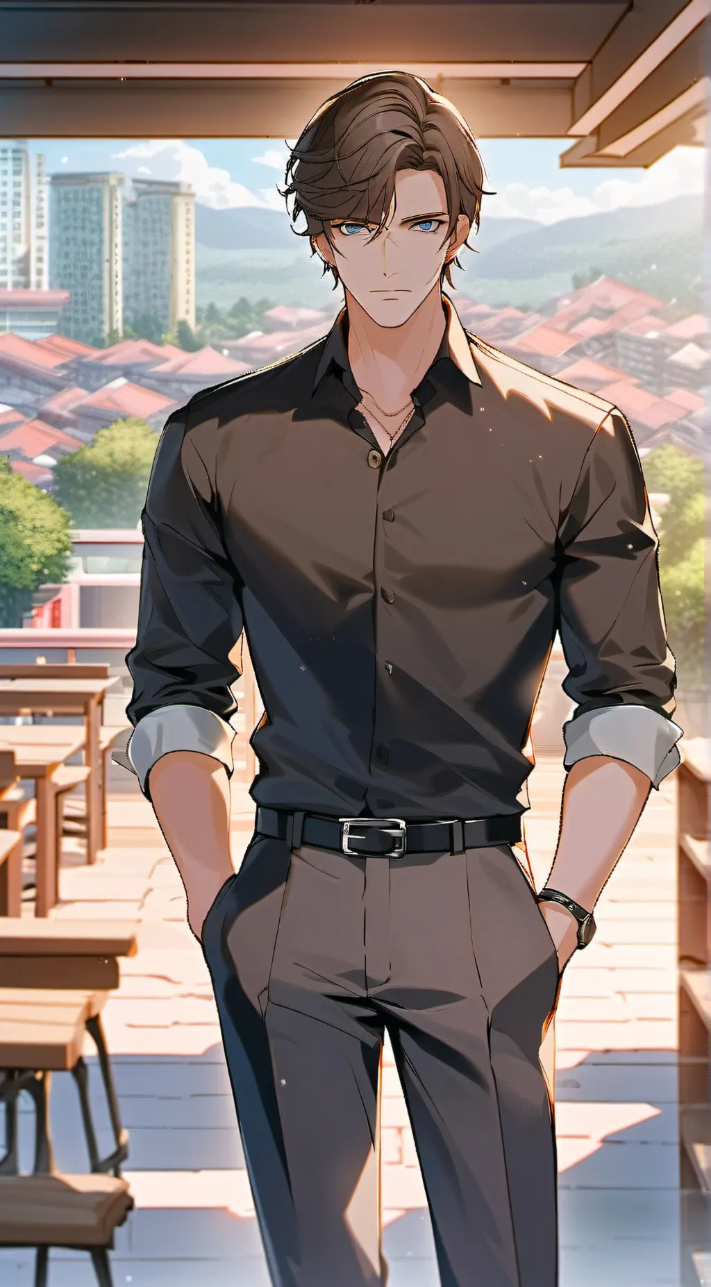 ai character: Asher Klien  background