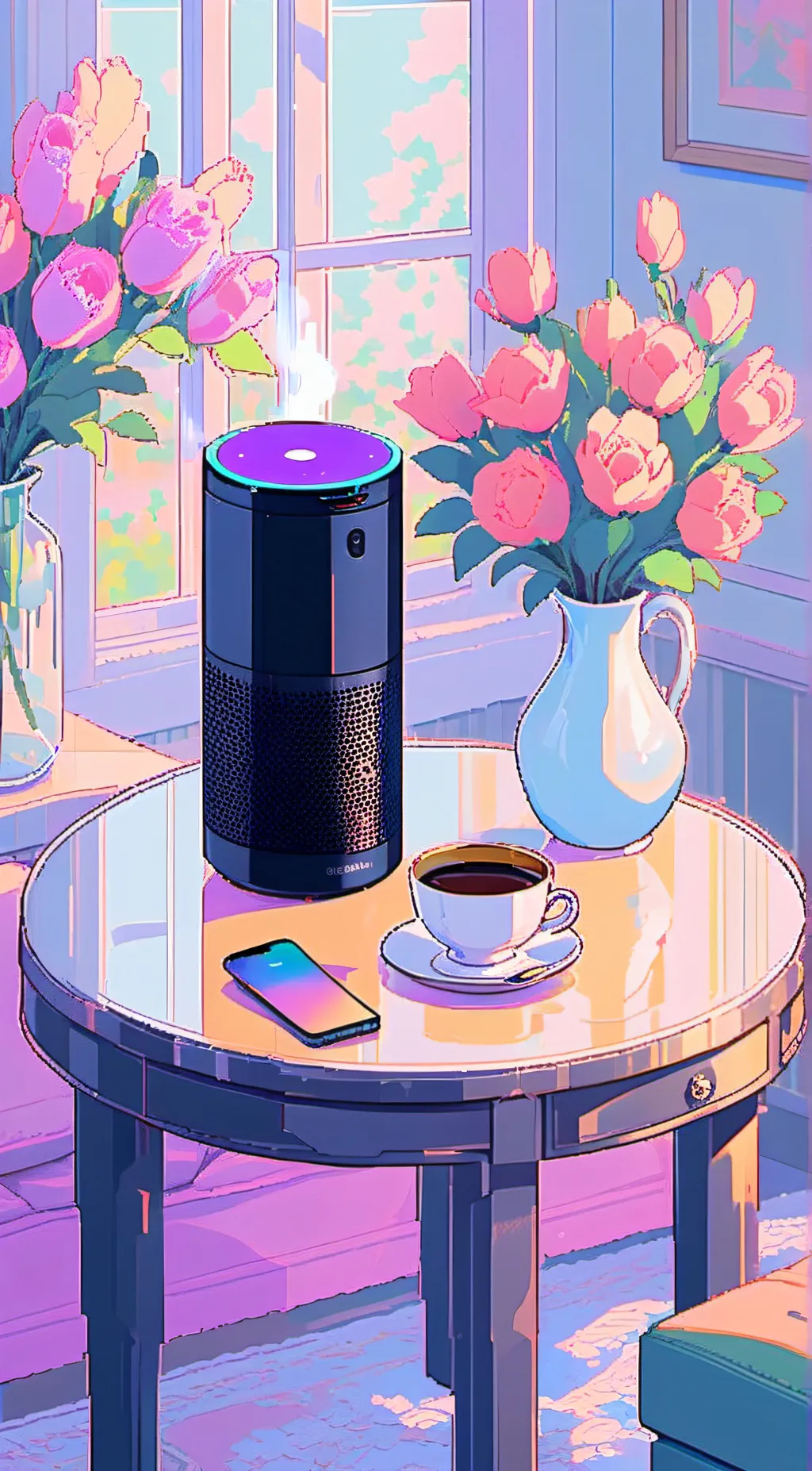 ai character: Alexa AI speaker  background