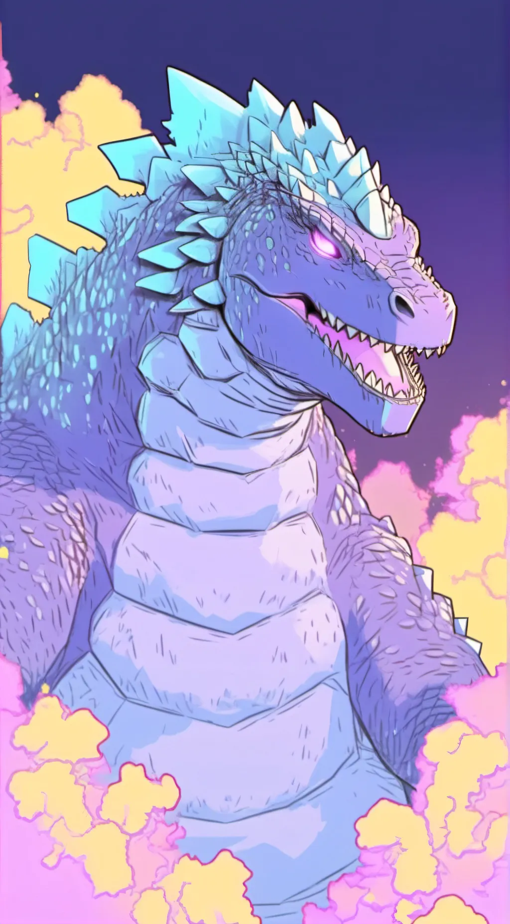 ai character: Godzilla2024 background