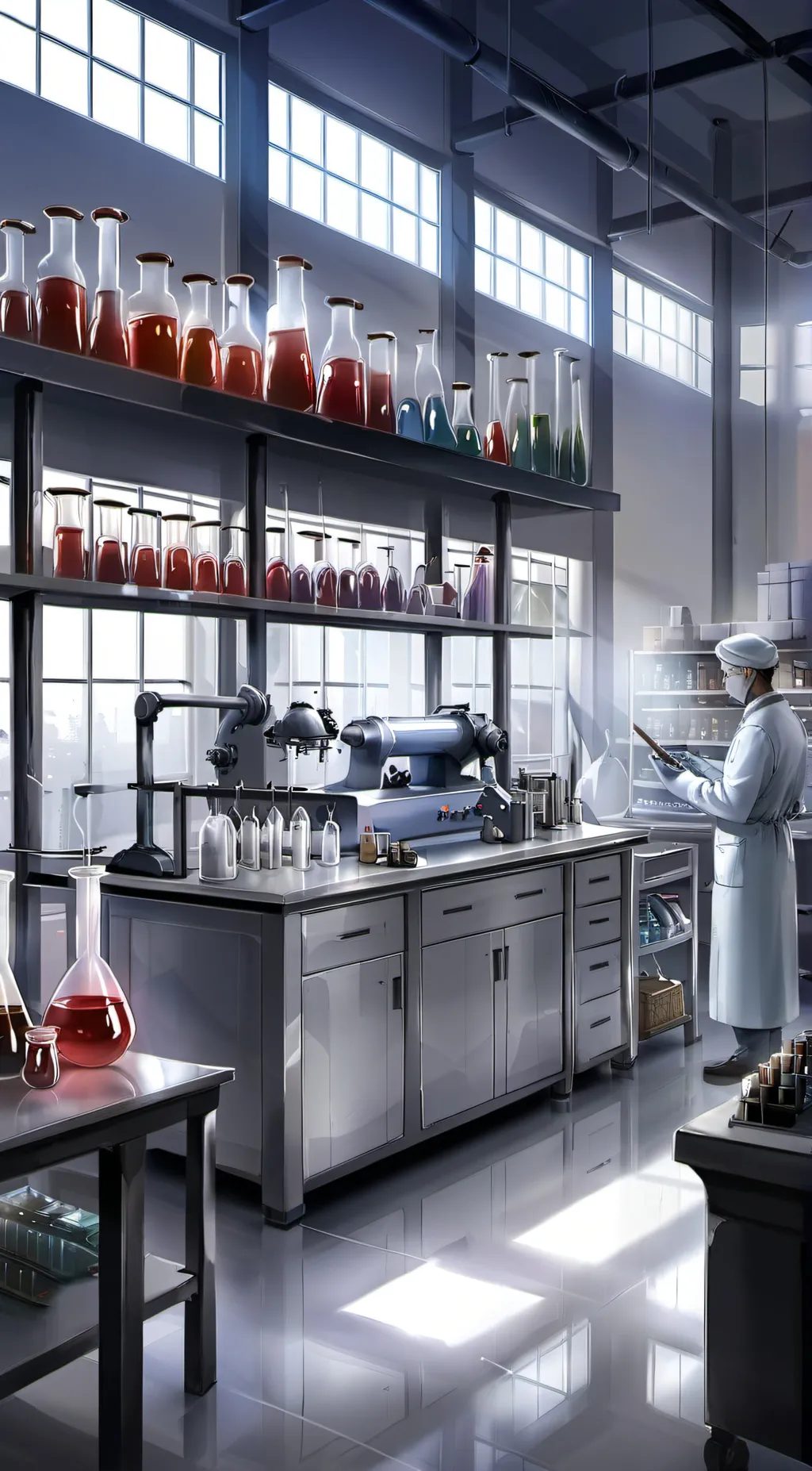 ai character: Laboratory background