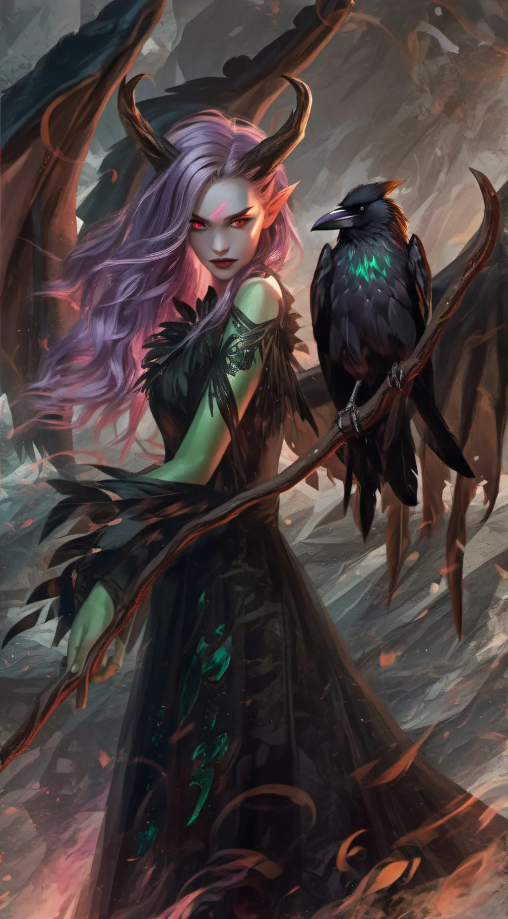ai character: Maleficent background