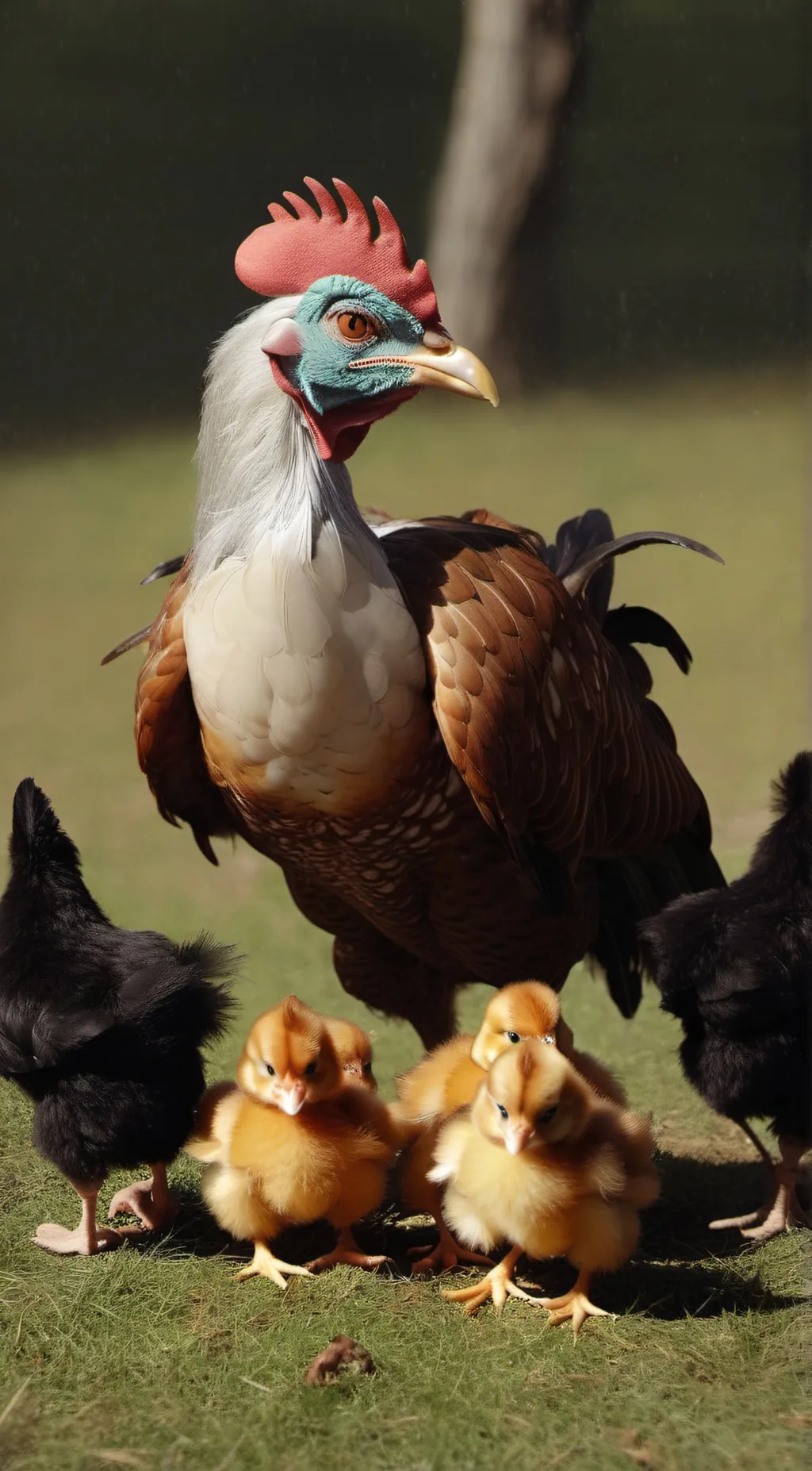 ai character: mama chicken background