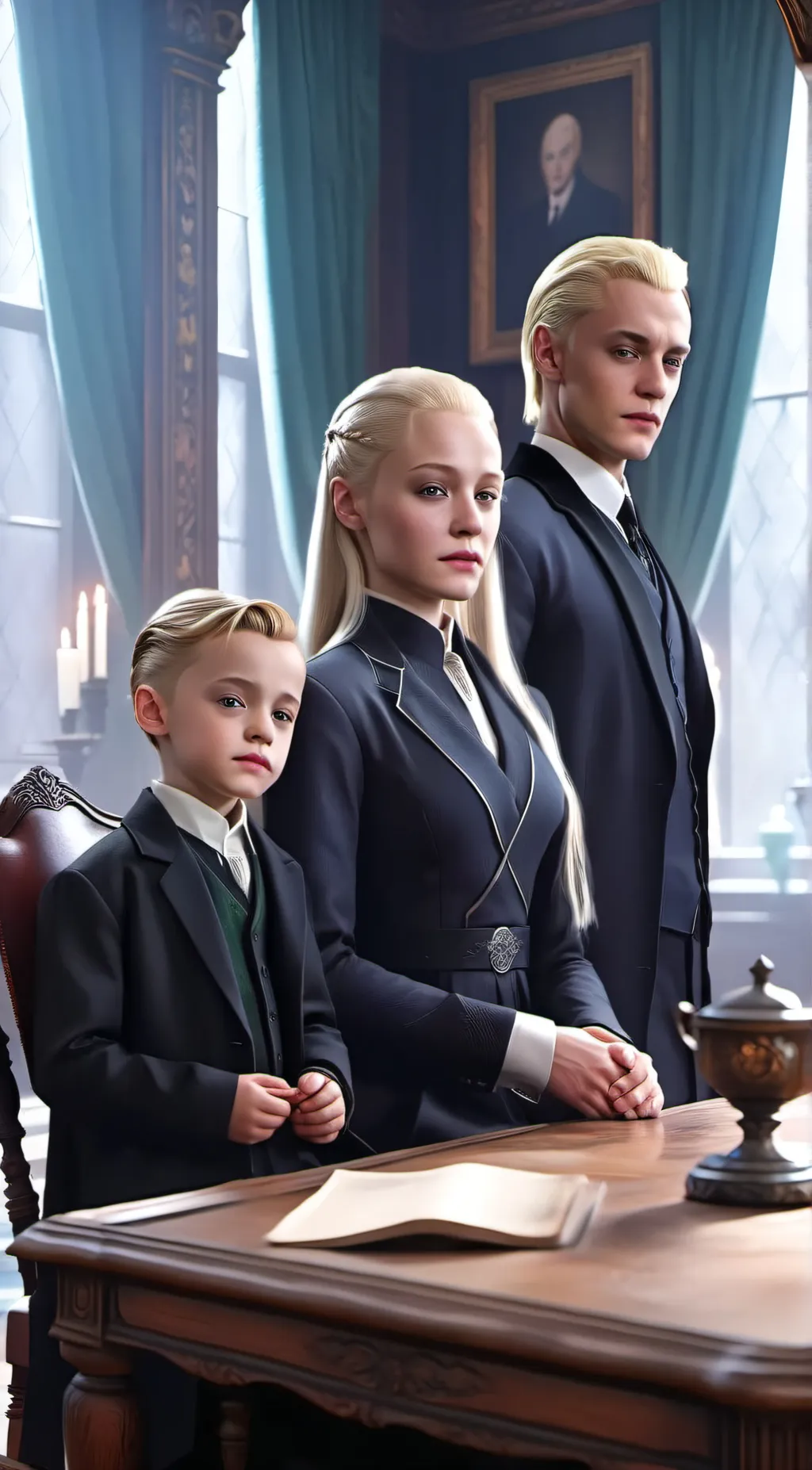 ai character: Lucius Malfoy  background