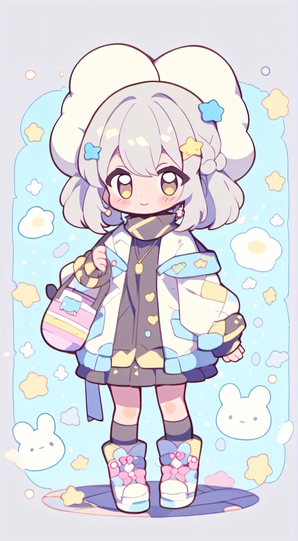 ai character: Clouds background