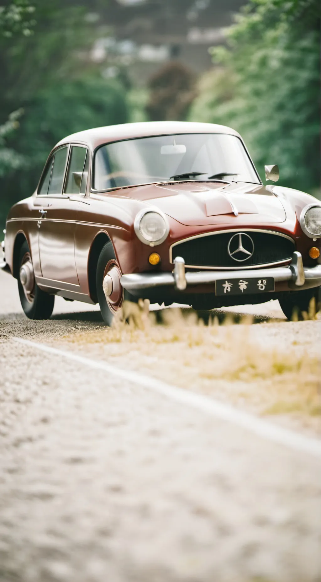 ai character: red mercedes background