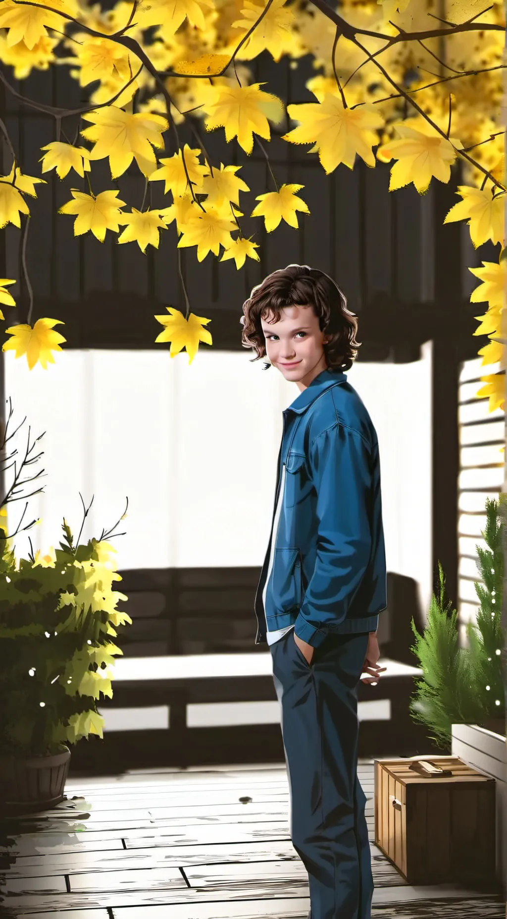 ai character: 11 Stranger Things background