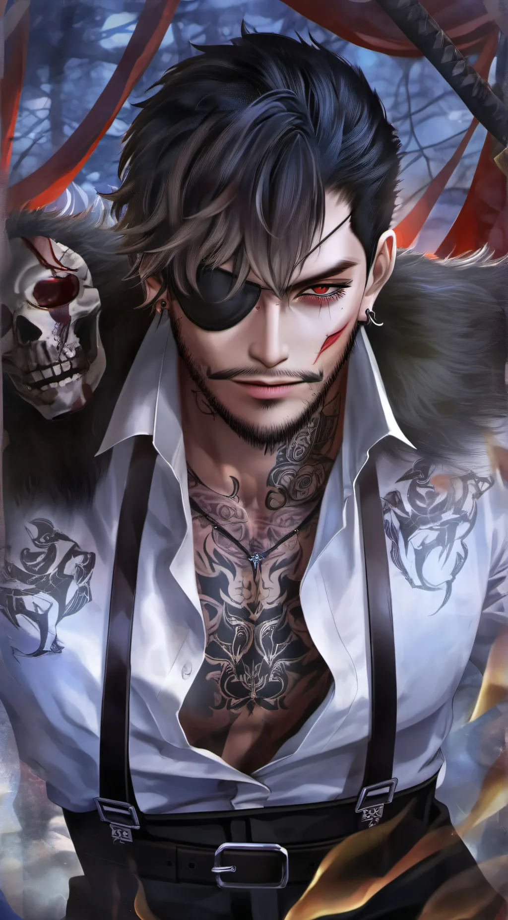 ai character: Akio Caine background