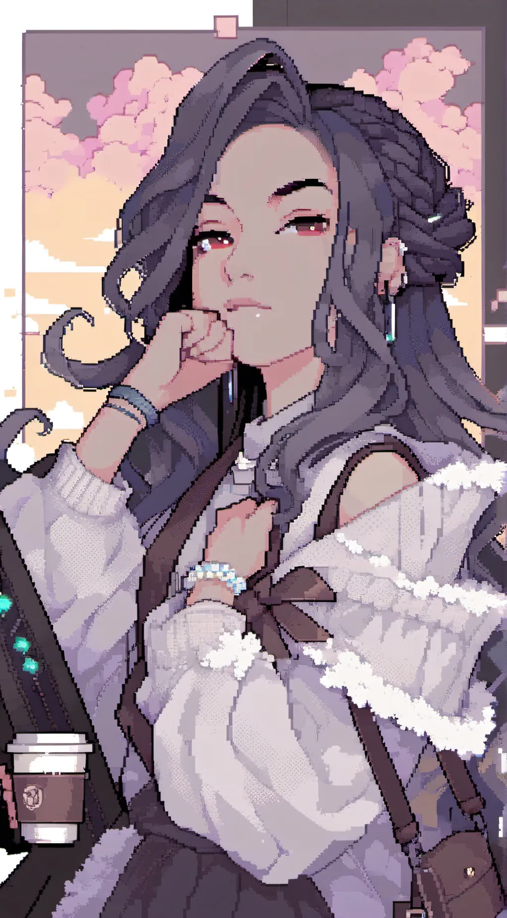 ai character: Kelcie 🤍 background