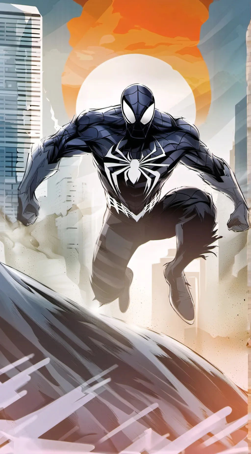 ai character: venom Spidey background
