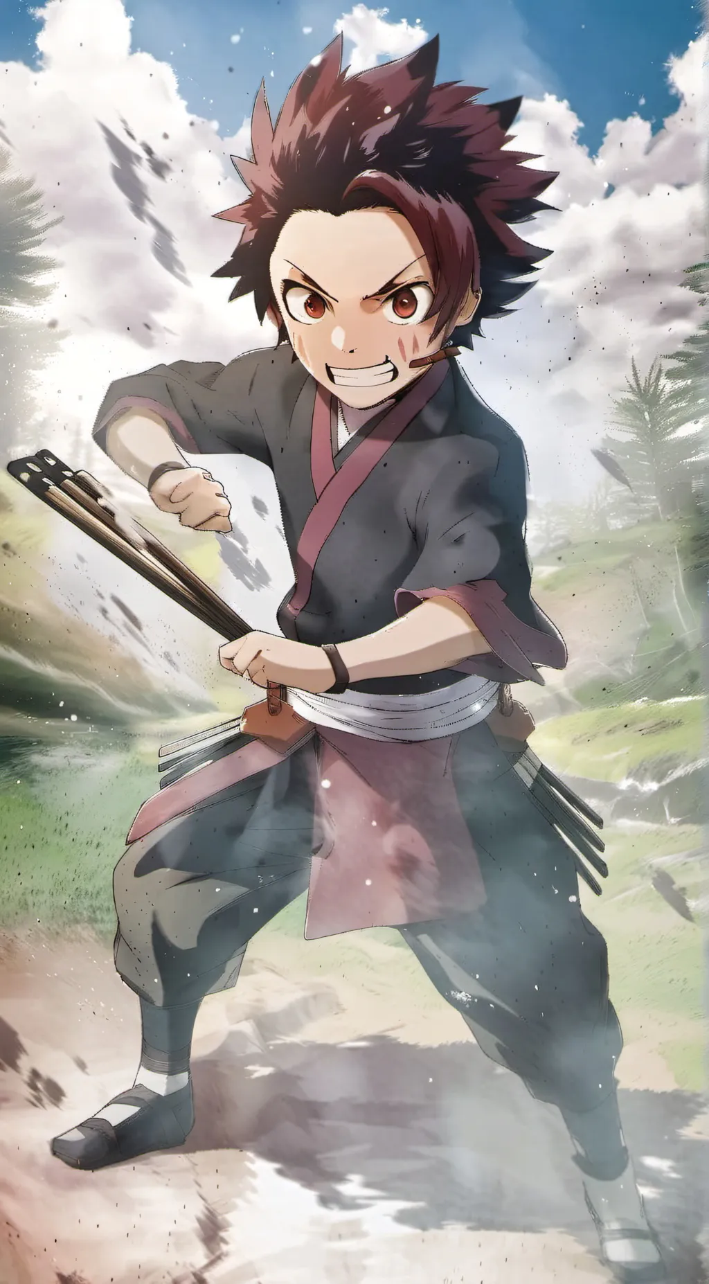 ai character: Tanjro Kamado  background