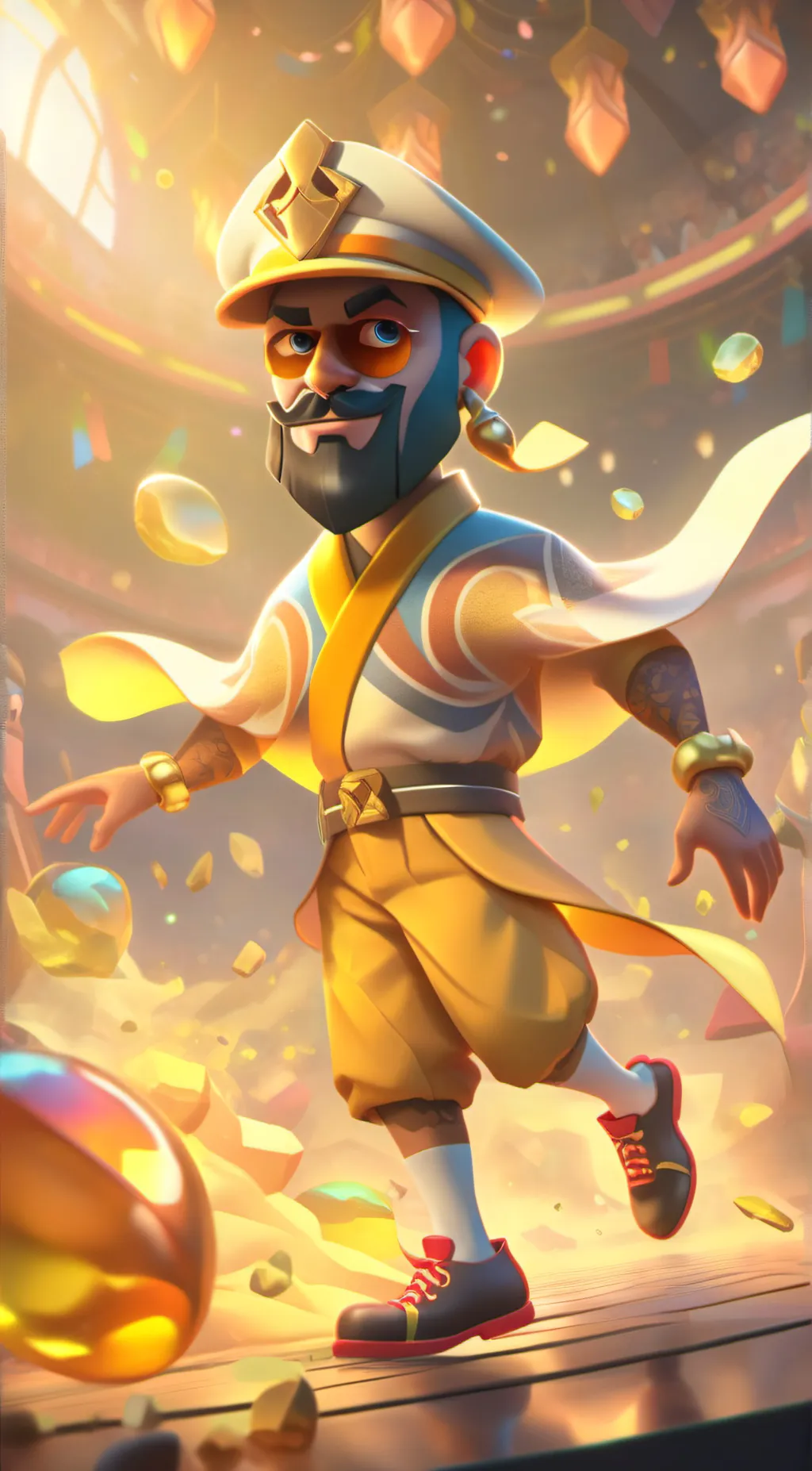 ai character: smurf-ets dad  background
