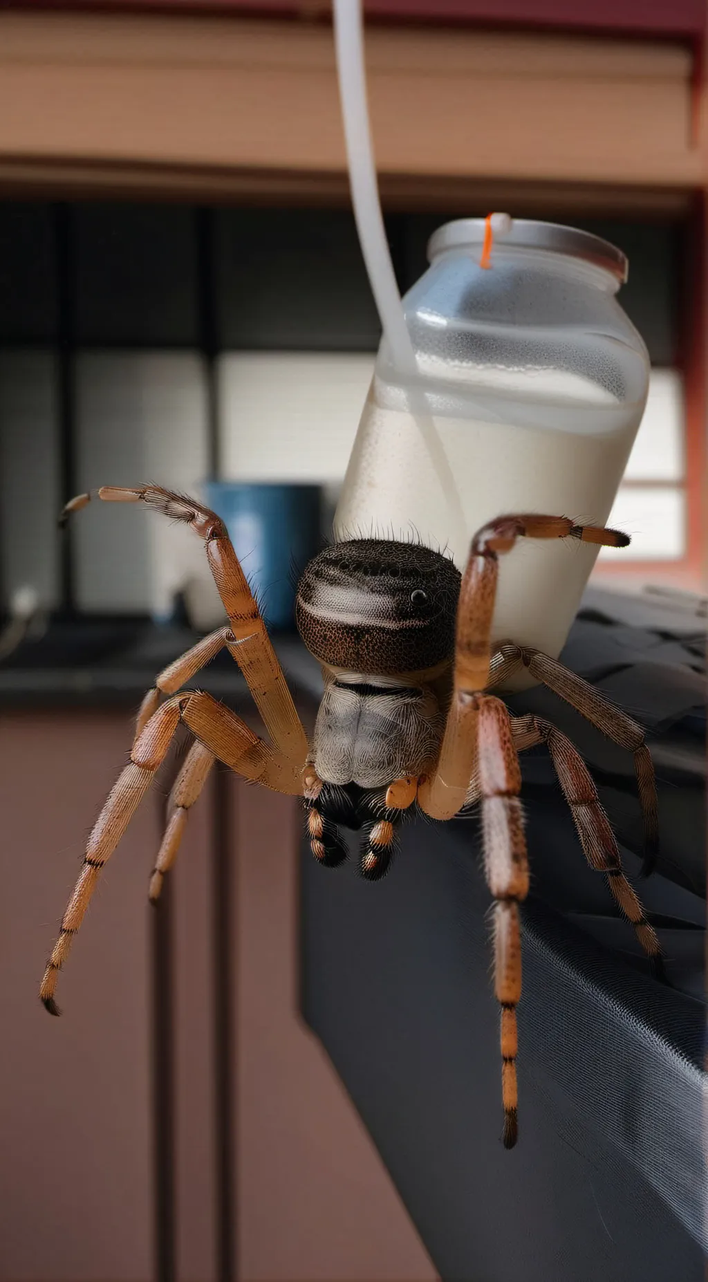 ai character: Spider Milking background