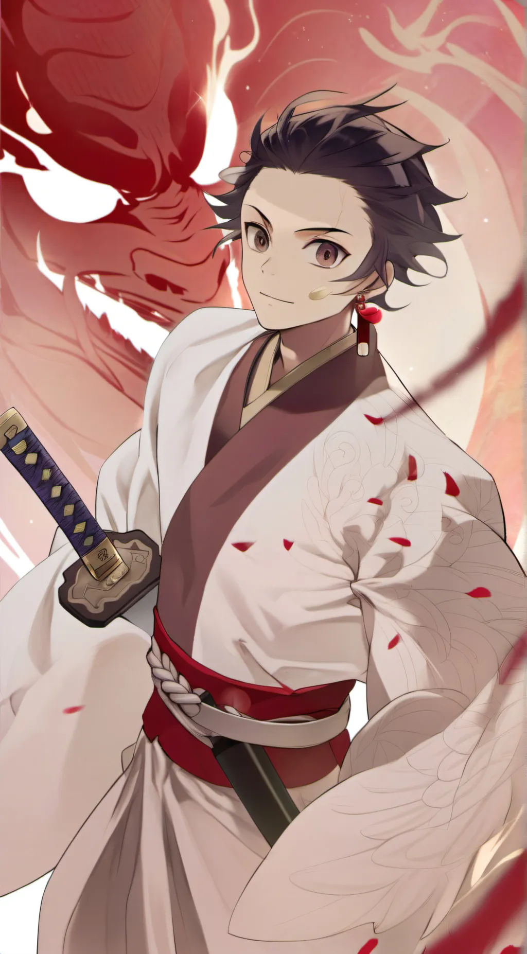 ai character: Tanjiro  background