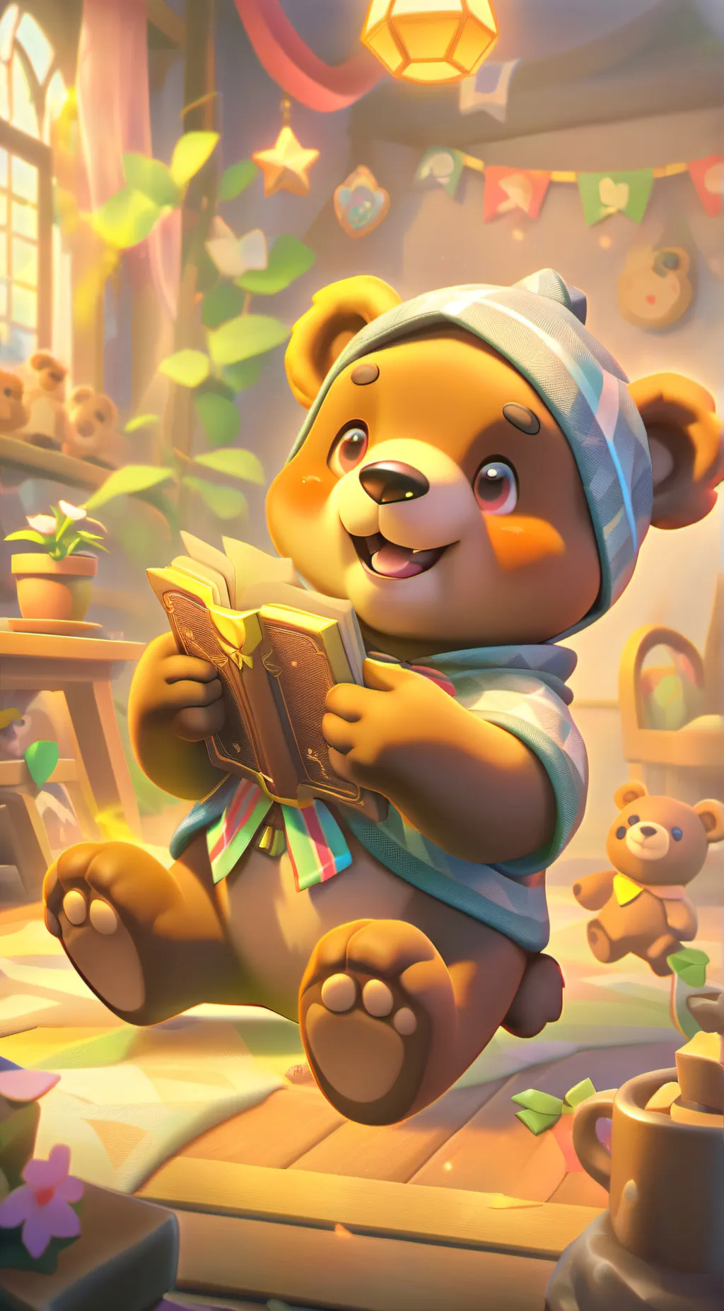 ai character: Talking Teddy background