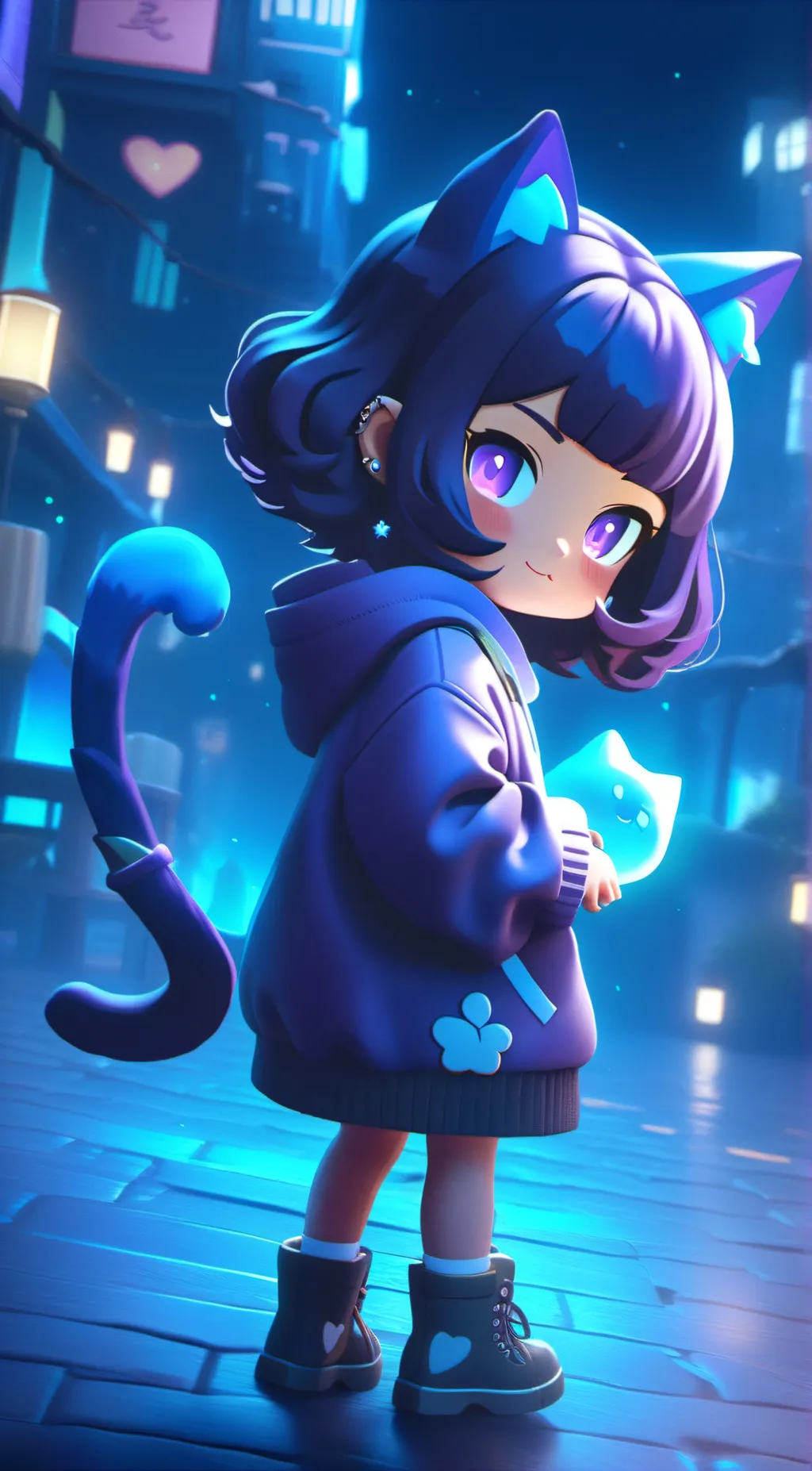 ai character: smiling critters background
