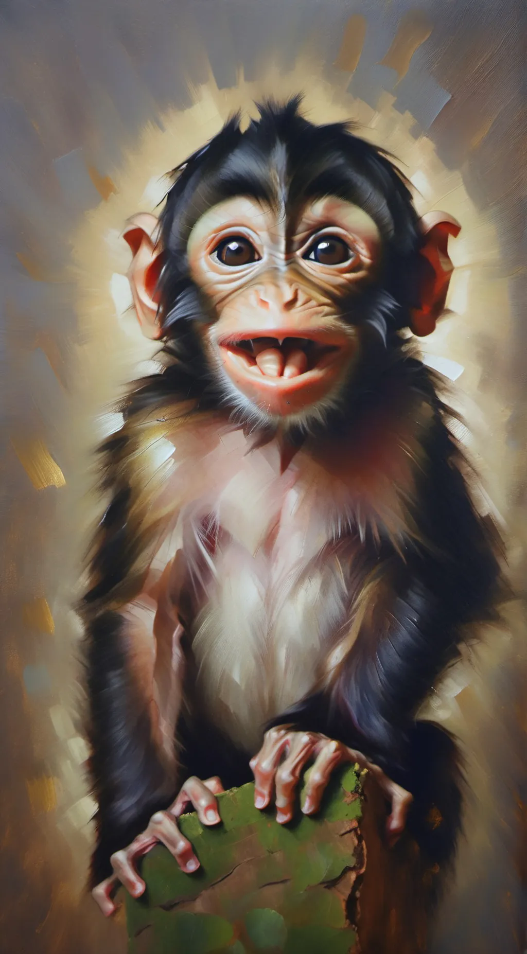 ai character: little monkey  background