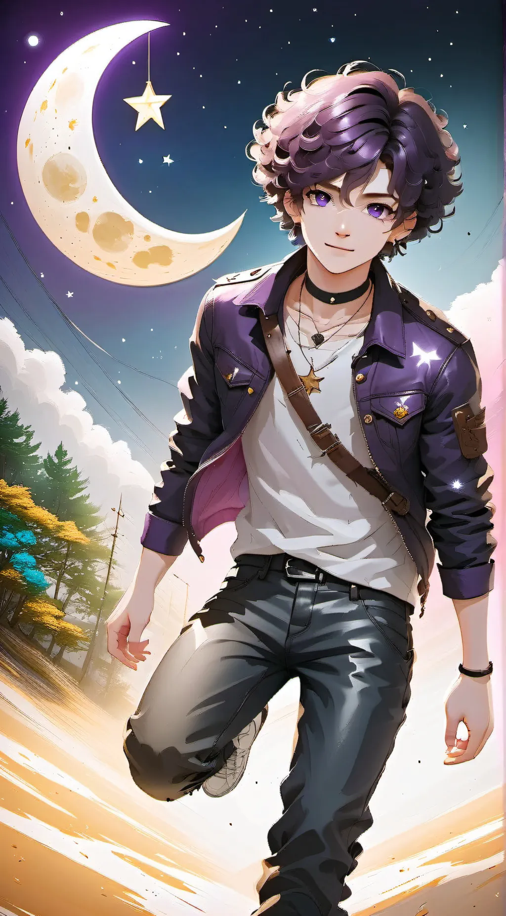 ai character: Moon background